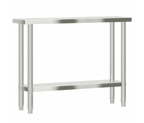 vidaXL virtuves darba galds, 110x30x85 cm, nerūsējošs tērauds