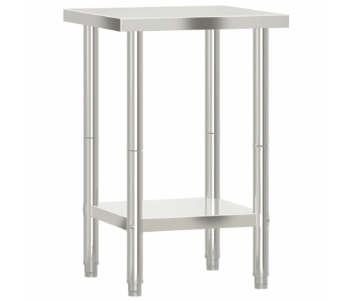 vidaXL virtuves darba galds, 55x55x85 cm, nerūsējošs tērauds