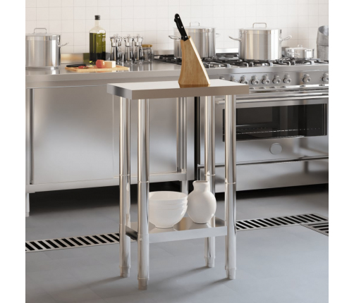 vidaXL virtuves darba galds, 55x55x85 cm, nerūsējošs tērauds