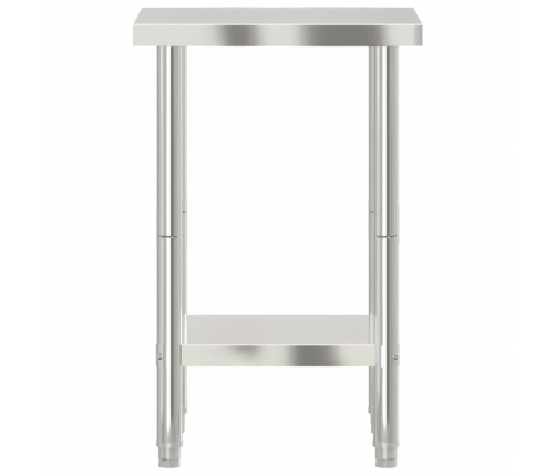 vidaXL virtuves darba galds, 55x55x85 cm, nerūsējošs tērauds