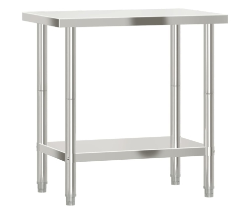 vidaXL virtuves darba galds, 82,5x55x85 cm, nerūsējošs tērauds