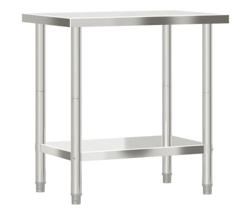 vidaXL virtuves darba galds, 82,5x55x85 cm, nerūsējošs tērauds