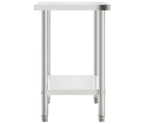 vidaXL virtuves darba galds, 110x55x85 cm, nerūsējošs tērauds