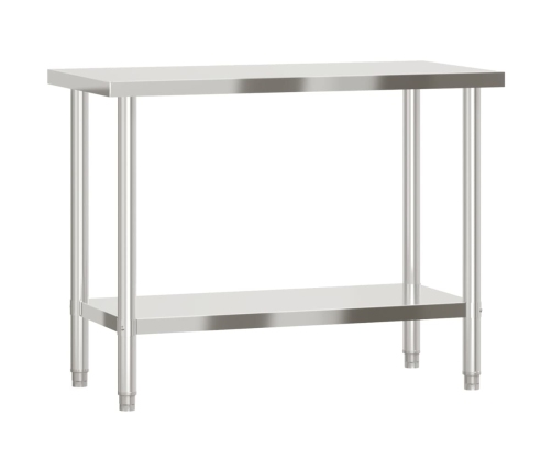 vidaXL virtuves darba galds, 110x55x85 cm, nerūsējošs tērauds