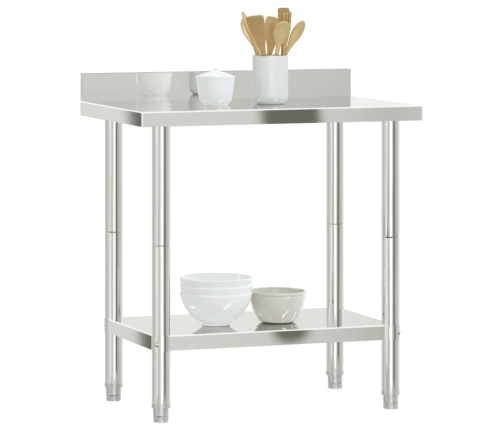 vidaXL virtuves darba galds, 82,5x55x93 cm, nerūsējošs tērauds