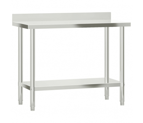 vidaXL virtuves darba galds, 110x55x93 cm, nerūsējošs tērauds