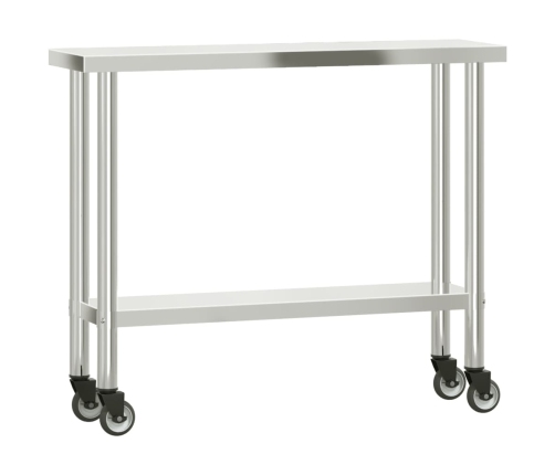 Virtuves Darba Galds, Riteņi, 110X30X85 Cm, Nerūsējošs Tērauds Vidaxl