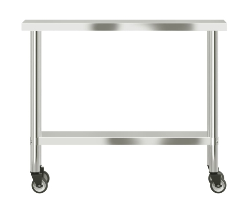 Virtuves Darba Galds, Riteņi, 110X30X85 Cm, Nerūsējošs Tērauds Vidaxl