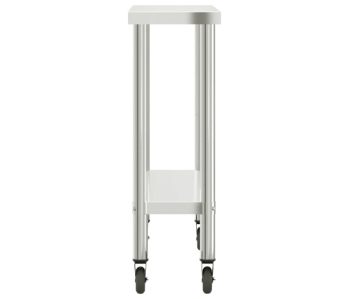 Virtuves Darba Galds, Riteņi, 110X30X85 Cm, Nerūsējošs Tērauds Vidaxl