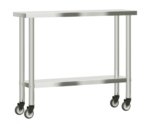 Virtuves Darba Galds, Riteņi, 110X30X85 Cm, Nerūsējošs Tērauds Vidaxl