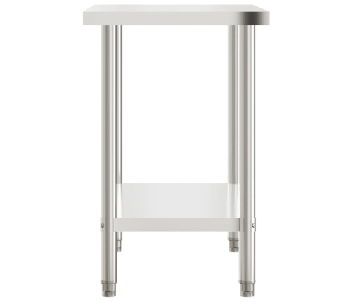 vidaXL virtuves darba galds, 110x55x85 cm, nerūsējošs tērauds