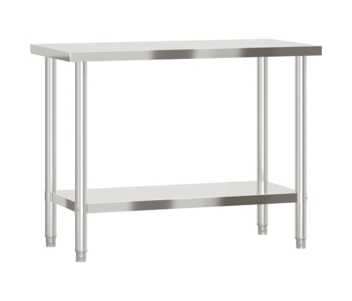 vidaXL virtuves darba galds, 110x55x85 cm, nerūsējošs tērauds