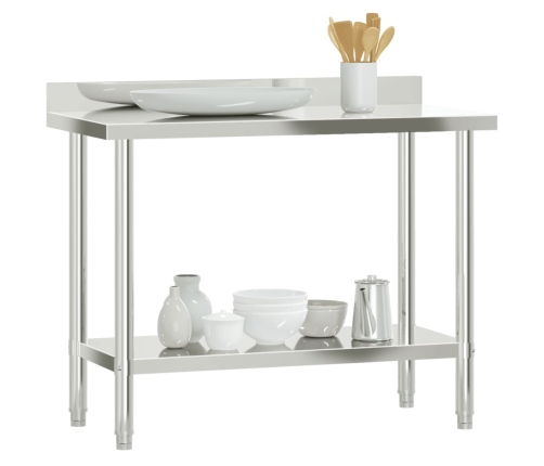 vidaXL virtuves darba galds, 110x55x93 cm, nerūsējošs tērauds