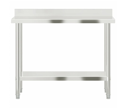 vidaXL virtuves darba galds, 110x55x93 cm, nerūsējošs tērauds