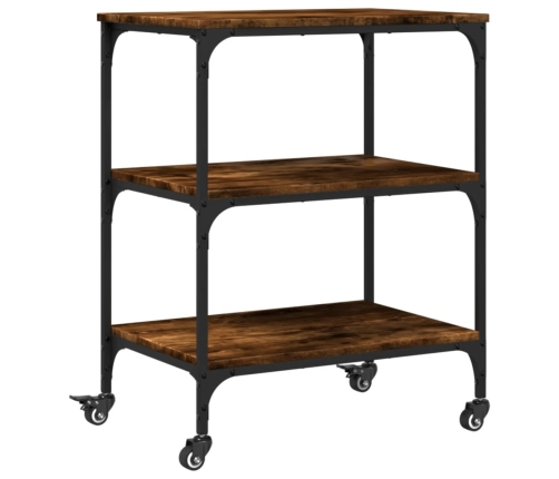 vidaXL virtuves ratiņi, ozolkoka krāsa, 60x41x76 cm, inženierijas koks