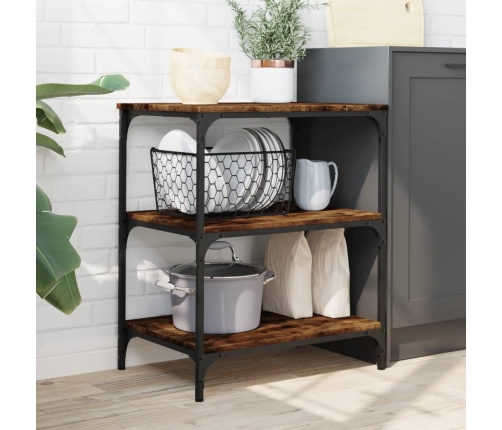 vidaXL virtuves ratiņi, ozolkoka krāsa, 60x41x76 cm, inženierijas koks