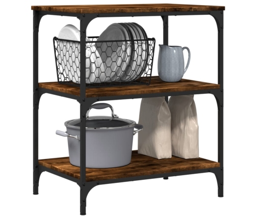 vidaXL virtuves ratiņi, ozolkoka krāsa, 60x41x76 cm, inženierijas koks