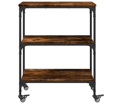 vidaXL virtuves ratiņi, ozolkoka krāsa, 60x41x76 cm, inženierijas koks