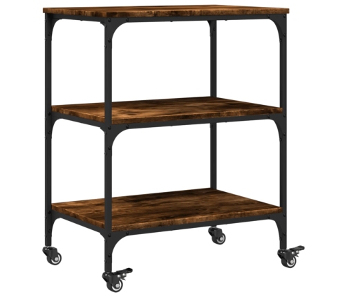 vidaXL virtuves ratiņi, ozolkoka krāsa, 60x41x76 cm, inženierijas koks