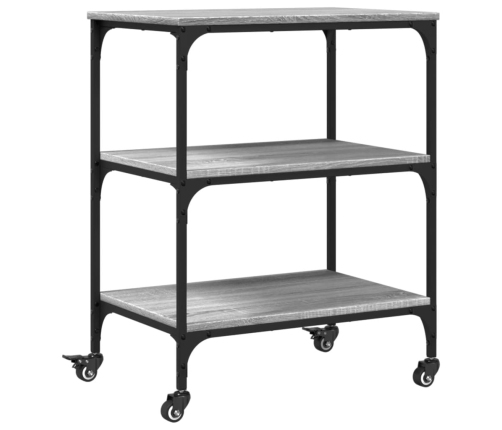 Virtuves Ratiņi, Pelēka Koka, 60X41X76 Cm, Inženierijas Koks Vidaxl