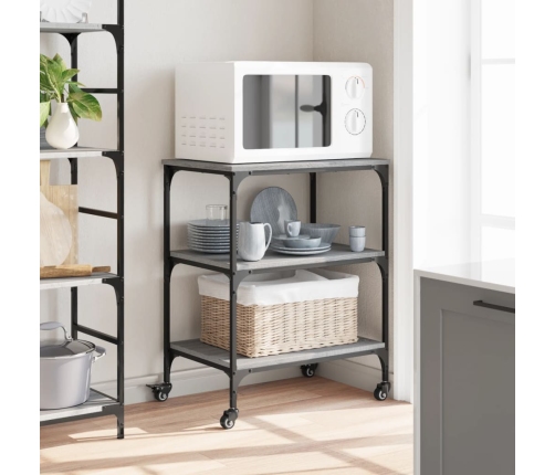 Virtuves Ratiņi, Pelēka Koka, 60X41X76 Cm, Inženierijas Koks Vidaxl