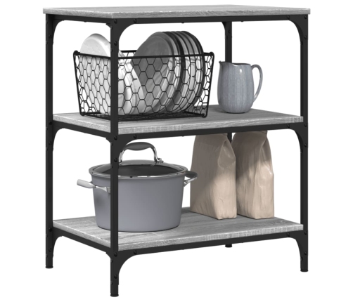 Virtuves Ratiņi, Pelēka Koka, 60X41X76 Cm, Inženierijas Koks Vidaxl