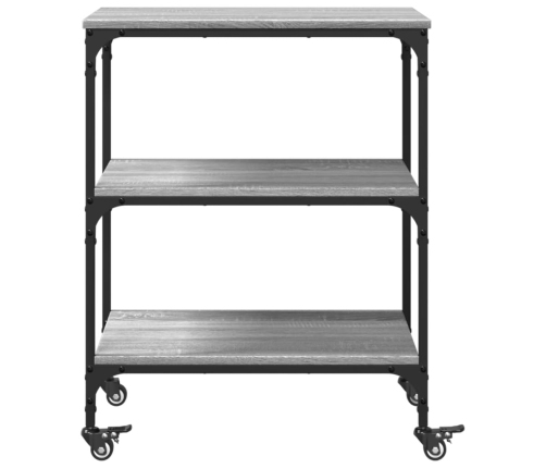 Virtuves Ratiņi, Pelēka Koka, 60X41X76 Cm, Inženierijas Koks Vidaxl