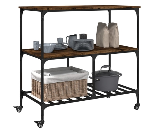 vidaXL virtuves ratiņi, ozola krāsa, 100x50x95 cm, inženierijas koks