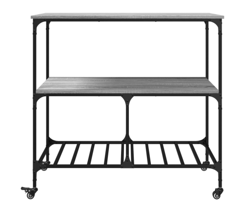 vidaXL virtuves ratiņi, pelēka koka, 100x50x95 cm, inženierijas koks