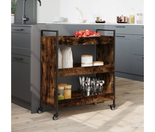 vidaXL virtuves ratiņi, ozolkoka krāsa, 70x30x82 cm, inženierijas koks