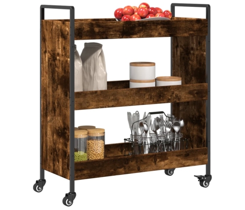 vidaXL virtuves ratiņi, ozolkoka krāsa, 70x30x82 cm, inženierijas koks