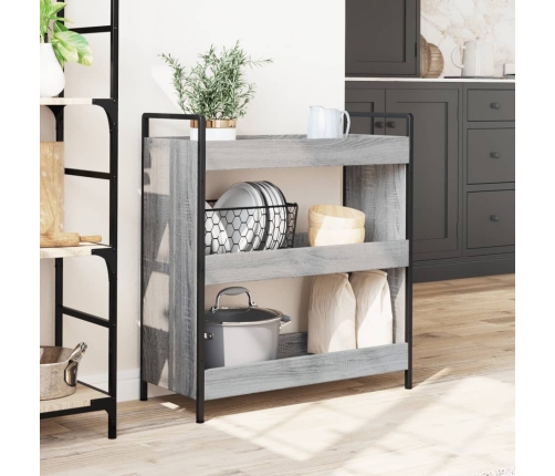 Virtuves Ratiņi, Pelēka Koka, 70X30X82 Cm, Inženierijas Koks Vidaxl