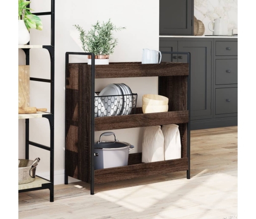 vidaXL virtuves ratiņi, ozolkoka krāsa, 70x30x82 cm, inženierijas koks