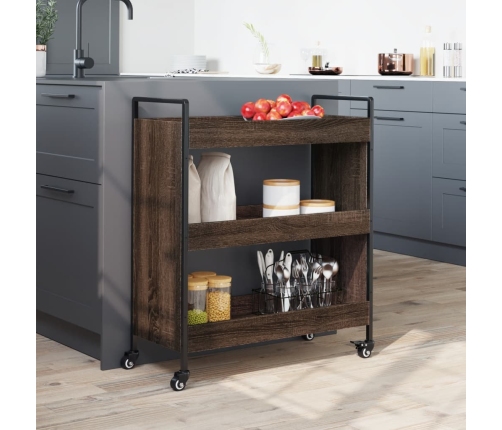 vidaXL virtuves ratiņi, ozolkoka krāsa, 70x30x82 cm, inženierijas koks