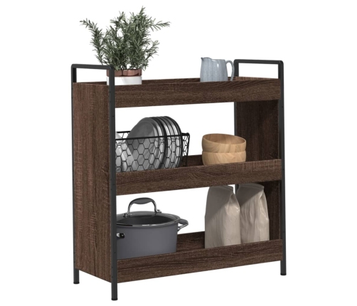 vidaXL virtuves ratiņi, ozolkoka krāsa, 70x30x82 cm, inženierijas koks