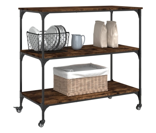 vidaXL virtuves ratiņi, ozola krāsa, 102x50x95 cm, inženierijas koks