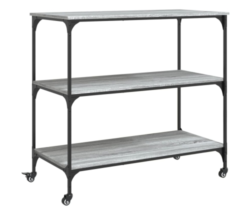 vidaXL virtuves ratiņi, pelēka koka, 102x50x95 cm, inženierijas koks