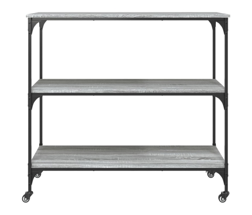 vidaXL virtuves ratiņi, pelēka koka, 102x50x95 cm, inženierijas koks