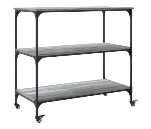 vidaXL virtuves ratiņi, pelēka koka, 102x50x95 cm, inženierijas koks