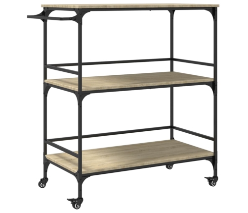 vidaXL virtuves ratiņi, ozola krāsa, 100,5x50x105cm, inženierijas koks