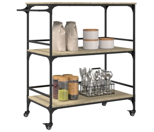 vidaXL virtuves ratiņi, ozola krāsa, 100,5x50x105cm, inženierijas koks