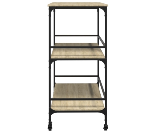 vidaXL virtuves ratiņi, ozola krāsa, 100,5x50x105cm, inženierijas koks