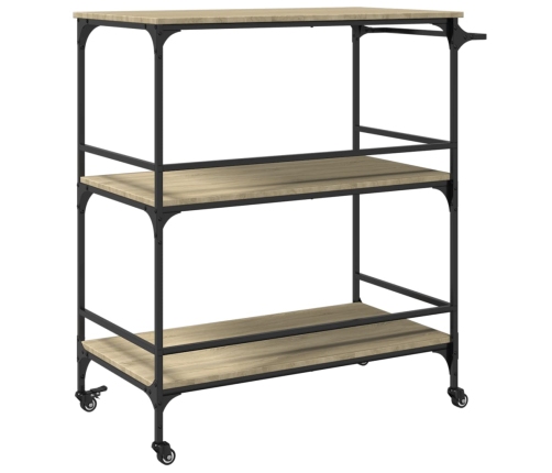 vidaXL virtuves ratiņi, ozola krāsa, 100,5x50x105cm, inženierijas koks