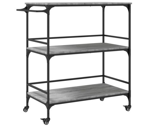 vidaXL virtuves ratiņi, pelēka koka, 100,5x50x105cm, inženierijas koks