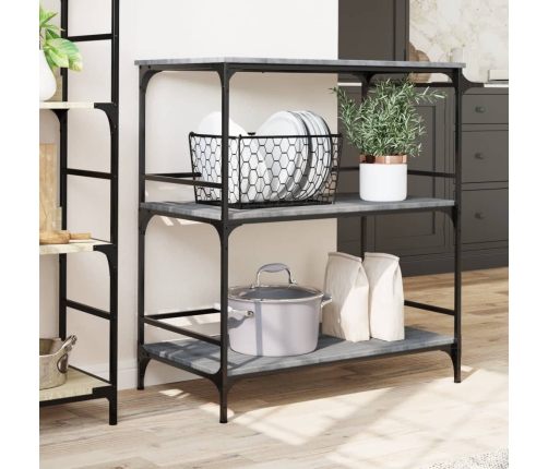 vidaXL virtuves ratiņi, pelēka koka, 100,5x50x105cm, inženierijas koks