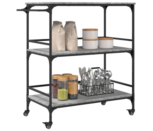 vidaXL virtuves ratiņi, pelēka koka, 100,5x50x105cm, inženierijas koks