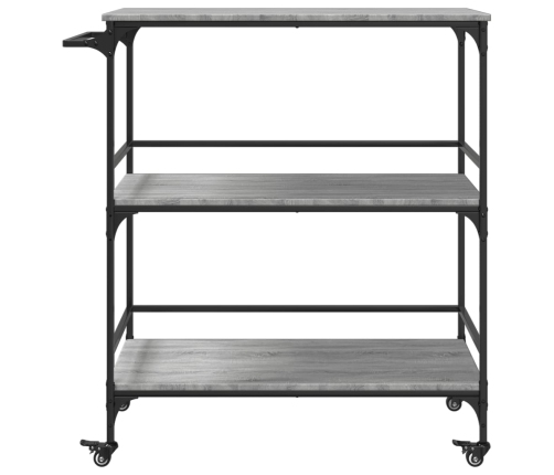 vidaXL virtuves ratiņi, pelēka koka, 100,5x50x105cm, inženierijas koks