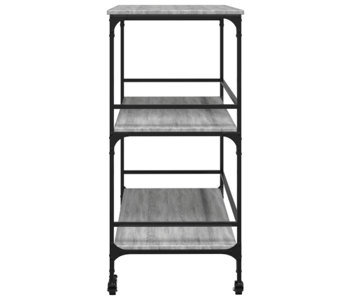 vidaXL virtuves ratiņi, pelēka koka, 100,5x50x105cm, inženierijas koks