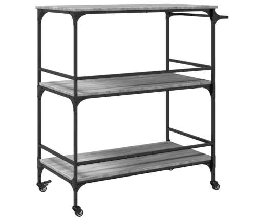 vidaXL virtuves ratiņi, pelēka koka, 100,5x50x105cm, inženierijas koks