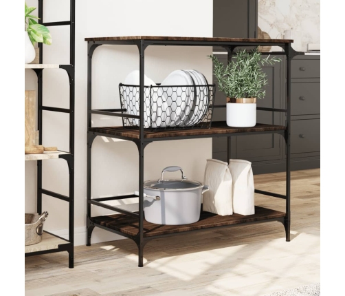 vidaXL virtuves ratiņi, brūni, 100,5x50x105cm, inženierijas koks